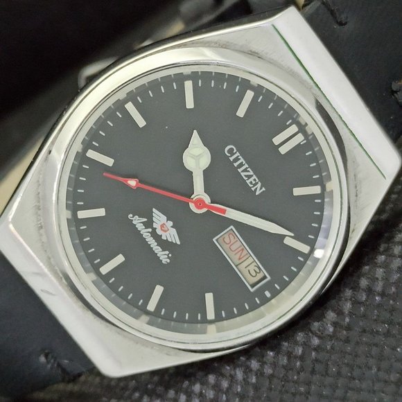 Citizen Other - Vintage 1975 Citizen Automatic Mens Silver Watch W/daydate & Black accents